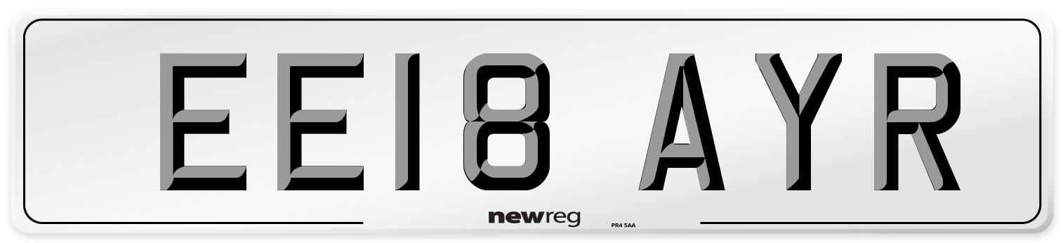EE18 AYR Number Plate from New Reg
